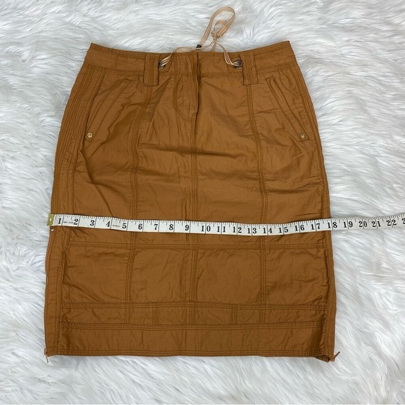 Etcetera Womens Orange Utility Cargo Skirt Side Zip‎ Slit Cotton Blend Size 2 - Picture 13 of 13